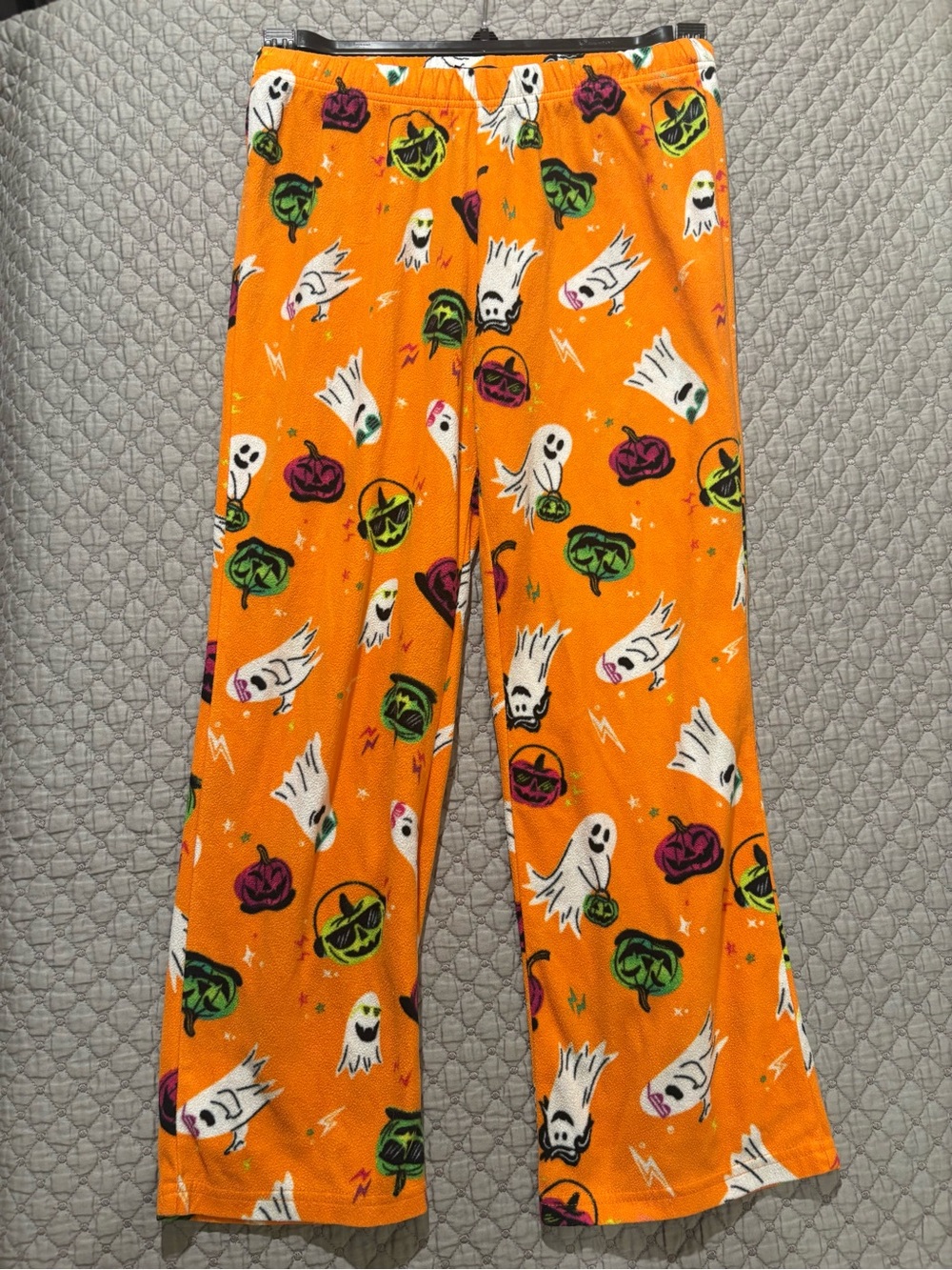 Orange Halloween Ghosts Kids Pajama Pants